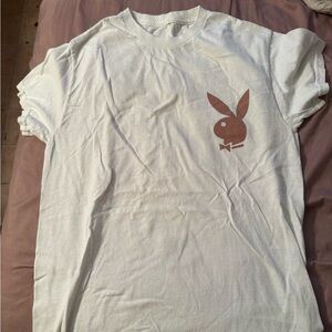 PLAYBOY White Tee with Brown Logo
